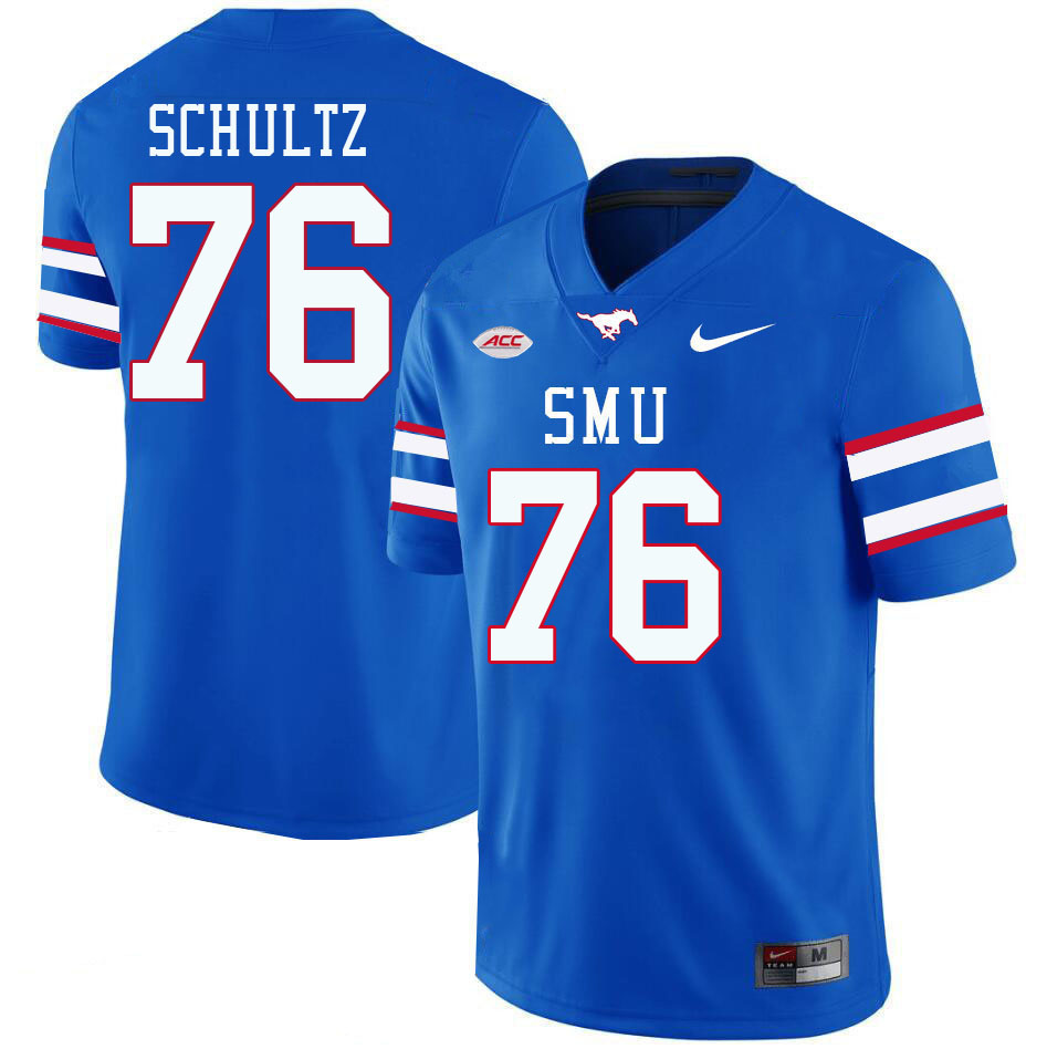 SMU Mustangs #76 Keaton Schultz College Football Jerseys Stitched Sale-Royal